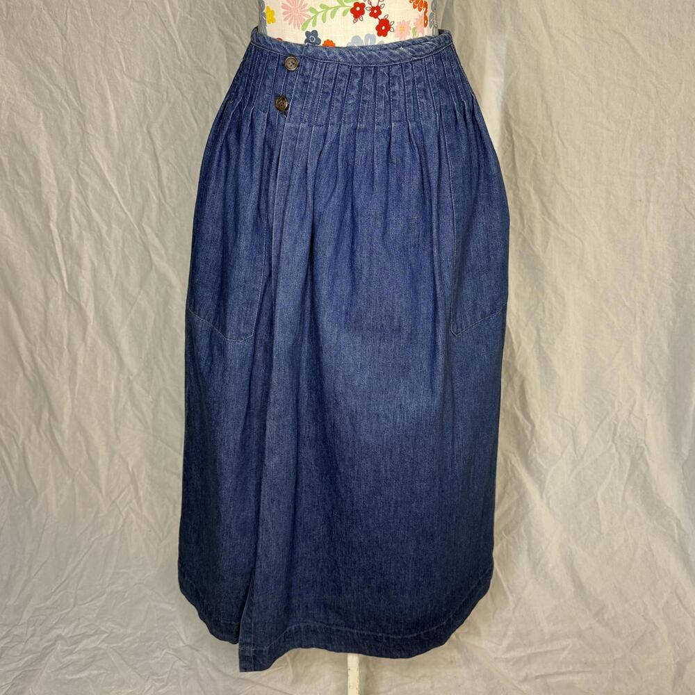 Ralph Lauren 1985 Cotton Denim Wrap Skirt